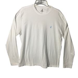 johnnie-O Mens Long Sleeve Graphic Tee Shirt White Soft Cotton SZ XL Athleisure